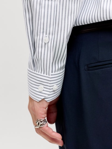 Jack & Jones Camasa non-iron barbati din bumbac organic, Slim Fit, JPRBLAPARKER, Alb - Img 5