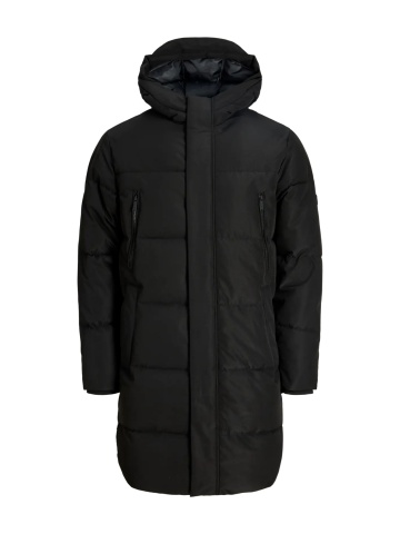 Jack & Jones Geaca lunga barbati, PUFFER, cu gluga, Regular fit, JJEBECKS, Negru - Img 6