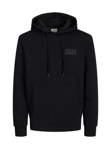 Jack & Jones Hanorac barbati fara fermoar, cu logo, Negru - Img 7