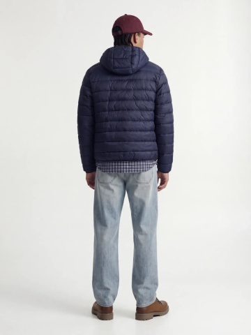Jack & Jones Jacheta barbati, PUFFER, cu puf de rata, Regular fit, JJEBERG, Bleumarin inchis - Img 5