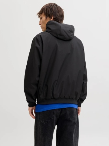 Jack & Jones Jacheta barbati, subtire cu gluga si buzunare oblice, Negru - Img 2