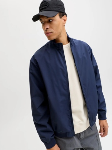 Jack & Jones Jacheta bomber barbati, Regular fit, JJECHARGE, Bleumarin inchis - Img 3