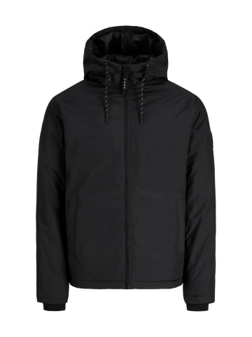 Jack & Jones Jacheta de tranzitie barbati, Regular fit, cu gluga fixa reglabila cu snur, JCOFUSION, Negru - Img 7
