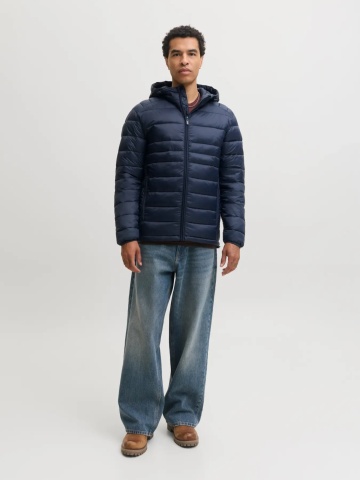 Jack & Jones Jacheta matlasata, barbati, cu gluga, Regular fit, JJEKINGSLEY, Bleumarin inchis - Img 6