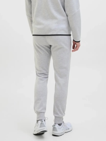 Jack & Jones Pantaloni de trening barbati, cu talie medie, Slim fit, JPSTWILL FUSION, Gri deschis - Img 2