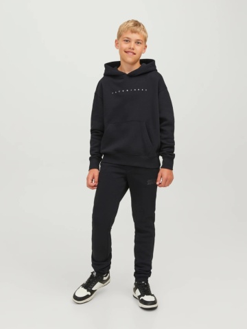 Jack & Jones Pantaloni lungi de trening, baieti, cu talie medie, Relaxed fit, Negru - Img 5