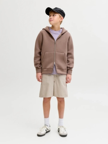 Jack & Jones Pantaloni scurti de blug baieti, cu talie medie, Relaxed fit, Bej - Img 4