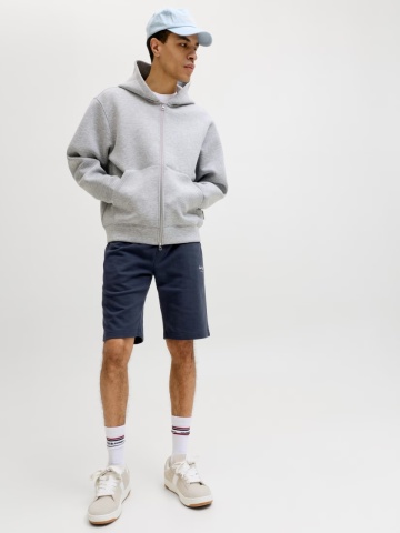 Jack & Jones Pantaloni scurti de trening barbati, talie medie, Regular fit, Bleumarin inchis - Img 5