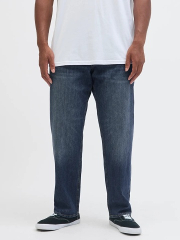 Jack & Jones Plus Blugi JJIMIKE JJORIGINAL, barbati cu talie medie si croiala Conica, Albastru inchis