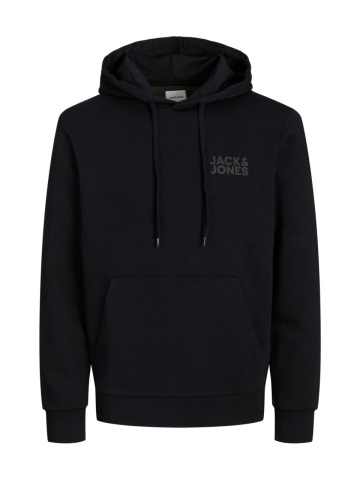 Jack & Jones Plus Hanorac fara fermoar, barbati big sizes, cu logo, Negru - Img 8
