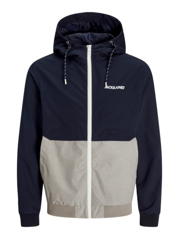 Jack & Jones Plus Jacheta bomber cu gluga, barbati big sizes, JJERUSH, Bleumarin inchis/Gri - Img 8