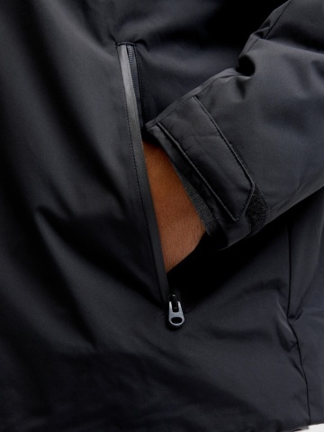 Jack & Jones Plus Jacheta de tranzitie, barbati big size, cu gluga si croiala Regular fit, Negru - Img 4