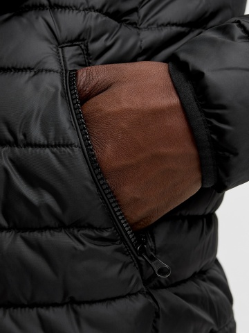 Jack & Jones Plus Jacheta matlasata barbati big sizes, fara gluga, Regular fit, JJELVIS, Negru - Img 3