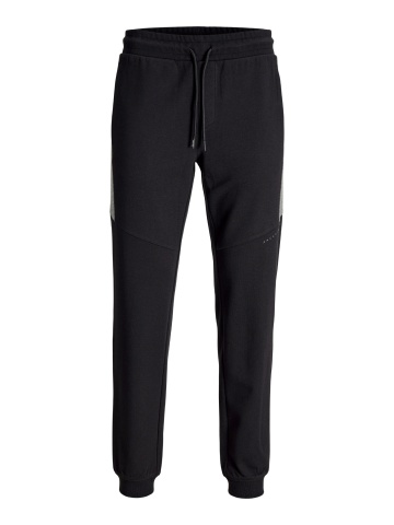 Jack & Jones Plus Pantaloni de trening barbati big sizes, Regular Fit, cu talie medie, JPSTGORDON, Negru