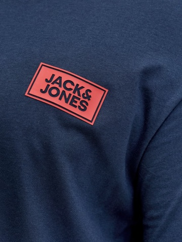 Jack & Jones Plus Tricou barbati big sizes, din bumbac, Regular fit, JJRUSH, Bleumarin inchis - Img 7