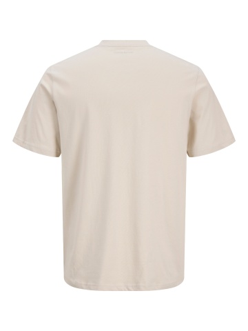 Jack & Jones Plus Tricou barbati big sizes, din bumbac, Regular Fit, JJBENSON, Crem - Img 2