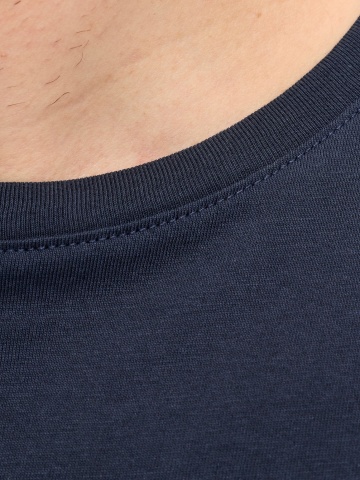 Jack & Jones Plus Tricou barbati big sizes, imprimeu text cu logo, Bleumarin inchis - Img 4