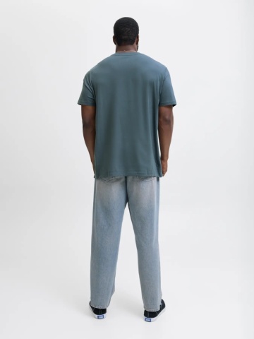 Jack & Jones Plus Tricou barbati big sizes, Relaxed Fit, imprimeu cu logo, Albastru inchis - Img 7