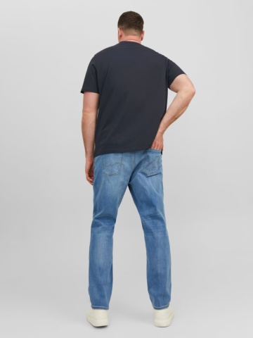 Jack & Jones Plus Tricou cu logo, barbati big sizes, din bumbac organic, Standard Fit, Bleumarin inchis - Img 2