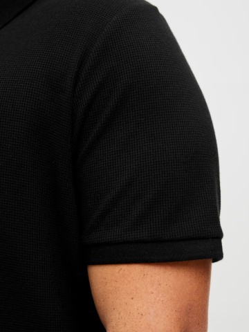 Jack & Jones Plus Tricou polo barbati big sizes, cu logo, Regular fit, Negru - Img 5