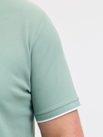 Jack & Jones Plus Tricou polo barbati big sizes, cu logo, Regular fit, Verde deschis - Img 5