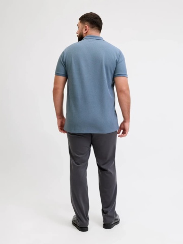 Jack & Jones Plus Tricou polo barbati big sizes, cu logo, Regular fit, Austin, Albastru - Img 2
