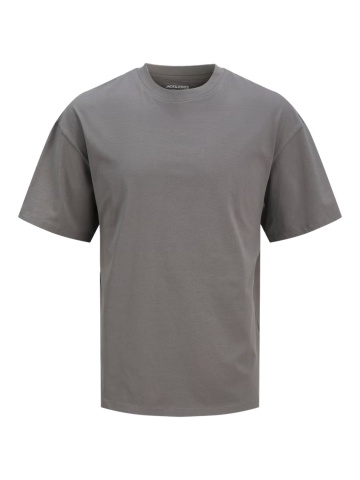Jack & Jones Plus Tricou simplu barbati big sizes, Bradley, decolteu la baza gatului, Gri - Img 8