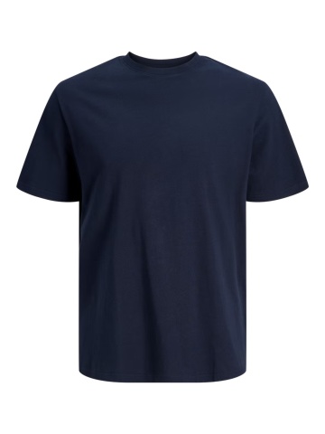 Jack & Jones Plus Tricou simplu, barbati big sizes, din bumbac organic, Relaxed Fit, Bleumarin inchis - Img 8