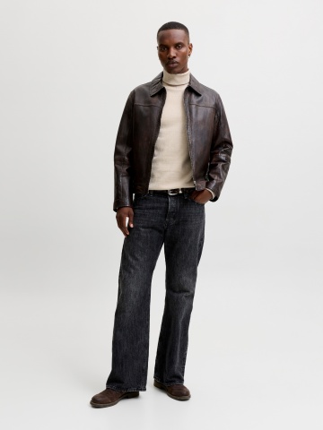 Jack & Jones Pulover barbati, simplu cu guler inalt, Bej - Img 6