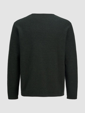 Jack & Jones Pulover tricotat barbati cu decolteu la baza gatului, Verde inchis - Img 9