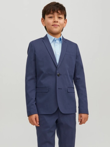 Jack & Jones Sacou costum baieti, SOLAR, croiala Super Slim Fit, Bleumarin