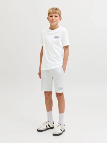 Jack & Jones Set pantaloni scurti si tricou baieti, din bumbac, Regular fit, Alb - Img 7