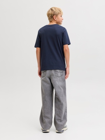 Jack & Jones Tricou baieti, Regular fit la baza gatului cu imprimeu text, Bleumarin inchis - Img 2