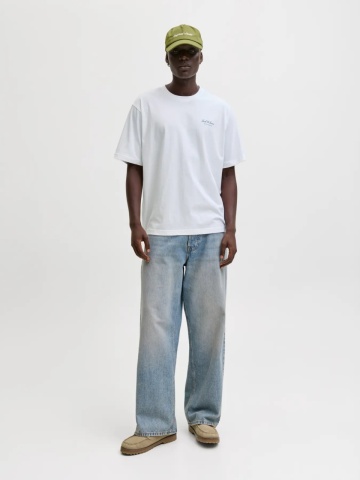 Jack & Jones Tricou barbati, din bumbac, Relaxed Fit, JJEARCHIVE, Alb - Img 5