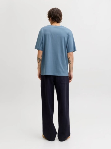 Jack & Jones Tricou barbati JJESTAR JJ TEE SS, cu textul Jack & Jones, Relaxed Fit, Albastru inchis - Img 2