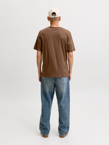 Jack & Jones Tricou barbati la baza gatului, din bumbac, Regular Fit, JJAERO, Maro - Img 6