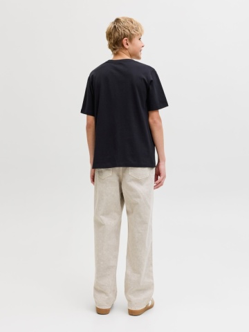 Jack & Jones Tricou cu decolteu la baza gatului, baieti, imprimeu cu logo, Regular fit, Negru - Img 7