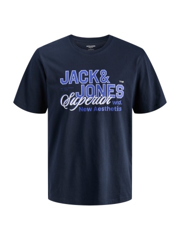 Jack & Jones Tricou cu decolteu la baza gatului, barbati, Standard fit, Bleumarin inchis - Img 8