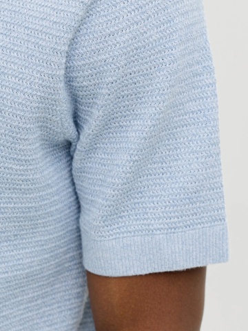 Jack & Jones, Tricou polo barbati cu aspect tricotat, Regular fit, Albastru pastel - Img 5
