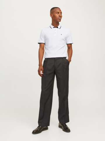 Jack & Jones Tricou polo barbati, Slim fit cu guler contrast, Alb - Img 6