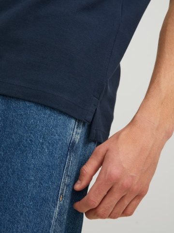 Jack & Jones Tricou polo barbati, Slim fit cu guler contrast, Bleumarin inchis - Img 5