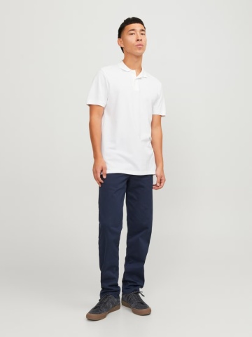 Jack & Jones Tricou polo Basic, Slim Fit, din bumbac, Alb - Img 6