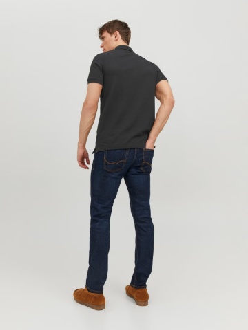 Jack & Jones Tricou polo Basic, Slim Fit, din bumbac, Negru - Img 7