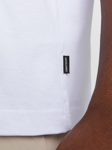 Jack & Jones, Tricou simplu, barbati cu decolteu la baza gatului, Alb - Img 4
