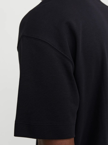 Jack & Jones, Tricou simplu, barbati cu decolteu la baza gatului, Negru - Img 4