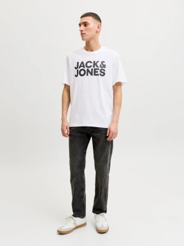 Jack & Jones Tricou simplu, barbati, din 100% bumbac, Regular Fit, JJECORP, Alb - Img 6