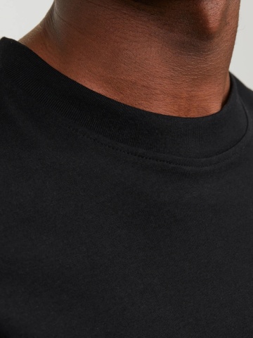 Jack & Jones, Tricou simplu, Bradley, barbati, din bumbac, Relaxed fit, Negru - Img 3