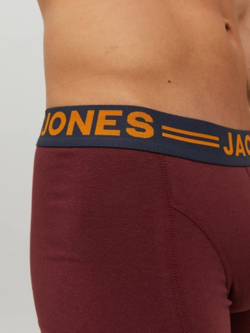 Jack & Jones Underwear barbati, Set 3 perechi de boxeri, Jaclichfield cu imprimeu text, Rosu inchis - Img 4