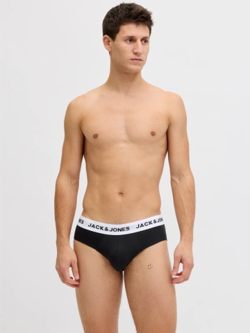 Jack & Jones Underwear barbati, Set 3 perechi de chiloti, banda cu logo, Negru - Img 5