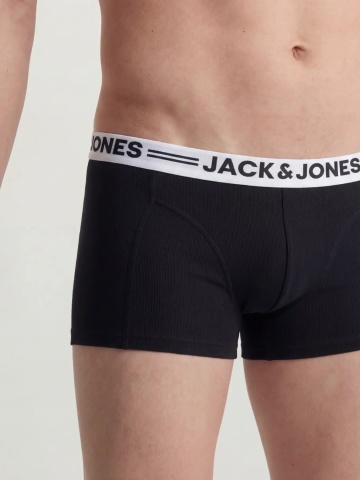 Jack & Jones Underwear barbati Set 5 perechi de boxeri, cu talie medie, JACSENSE, Negru - Img 3
